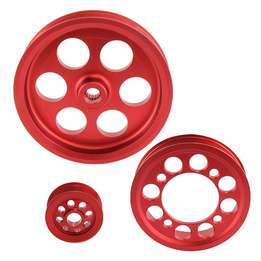 Aluminum Crank Pulley for Toyota Supra 2JZ-GTE Turbo 3.0L JZA80 1993-1998 RED