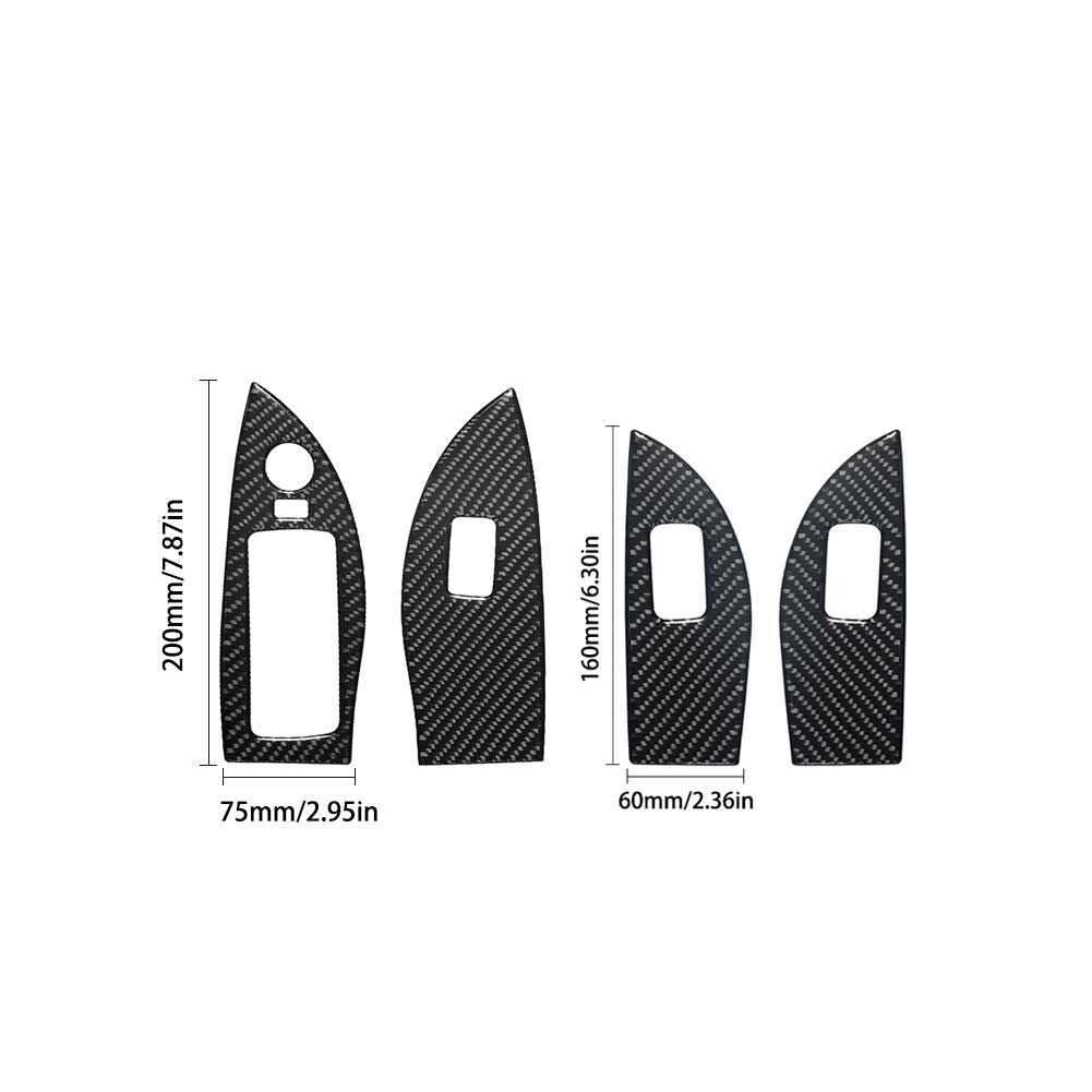 7Pcs Carbon Fiber Center Floor Console Cover Trim For Fiesta 2011-2015 v
