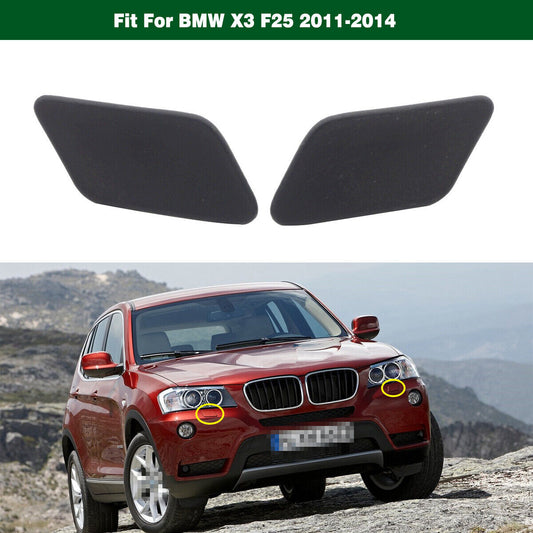 Front Bumper Headlamp Washer Jet Nozzle Cover Caps Fit for BMW F25 X3 2011-2014 Q