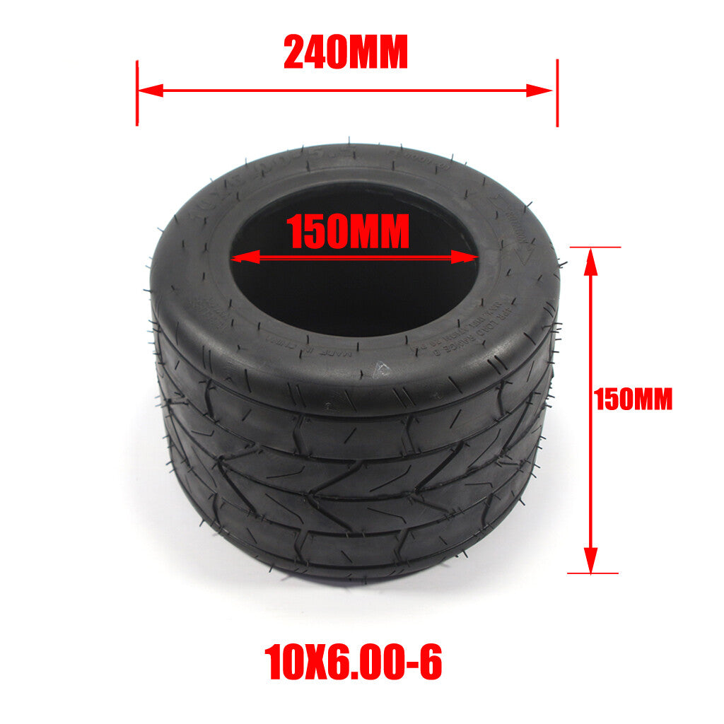10X6.00-6 Go-Kart Tubeless Vacuum Tire Egg Wheel Tire for Mini -City Electric Scooter