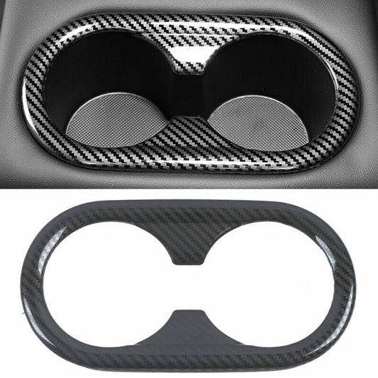for Kia K5 2021-2023carbon fiber Car Inner Rear Water Cup Panel frame Cover Trim