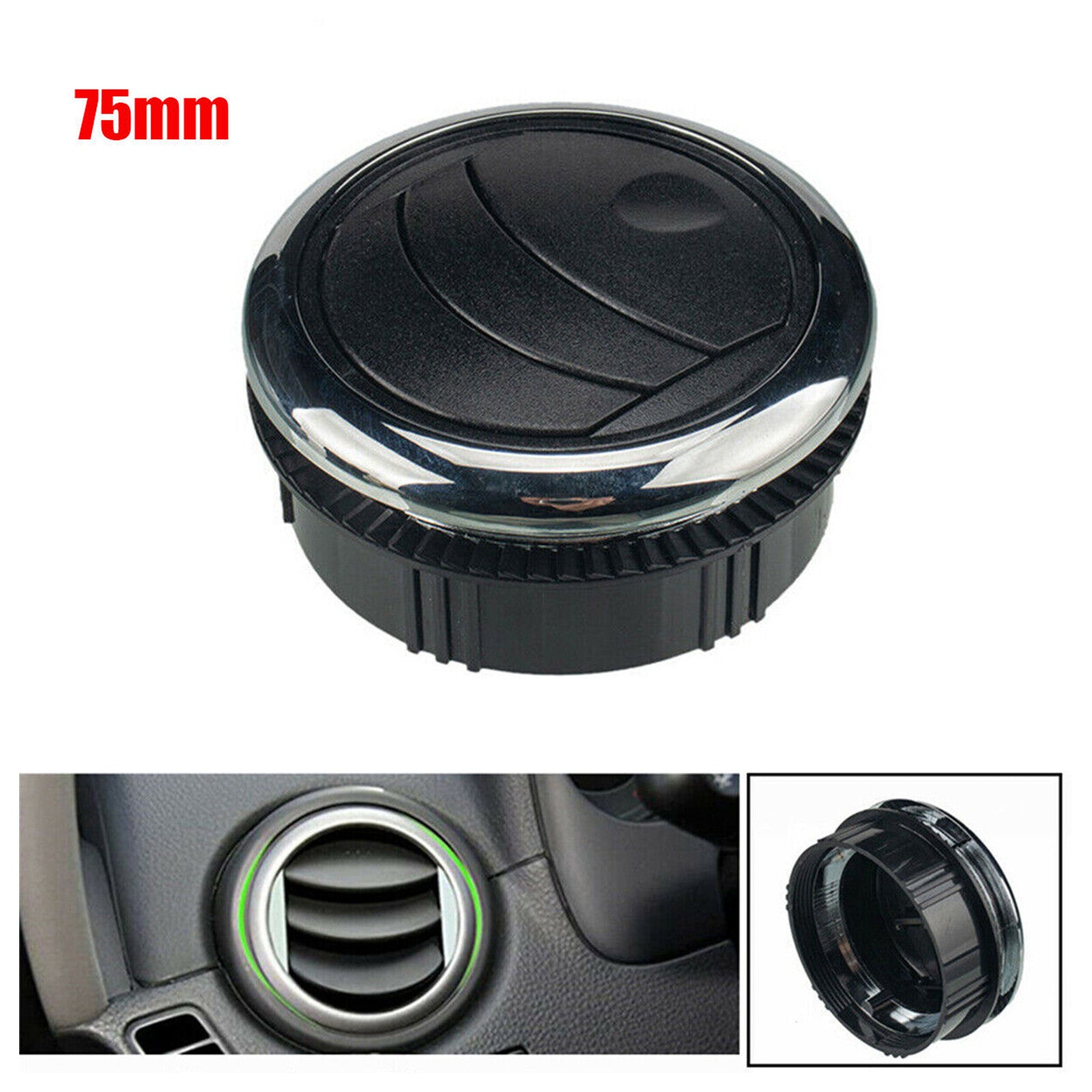 Black ABS Vent Air Outlet Round Ceiling for Car RV Bus Truck Dashboard Modified