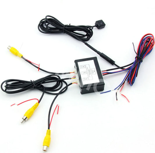Auto Switch Front Side Rear View Camera Video Control Box Converter W/ Manual