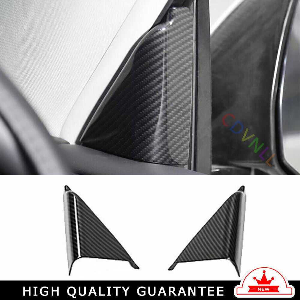 A Post Front Triangle Cover Trim 2 for Nissan Armada Y62 2017-2020 Carbon Fiber