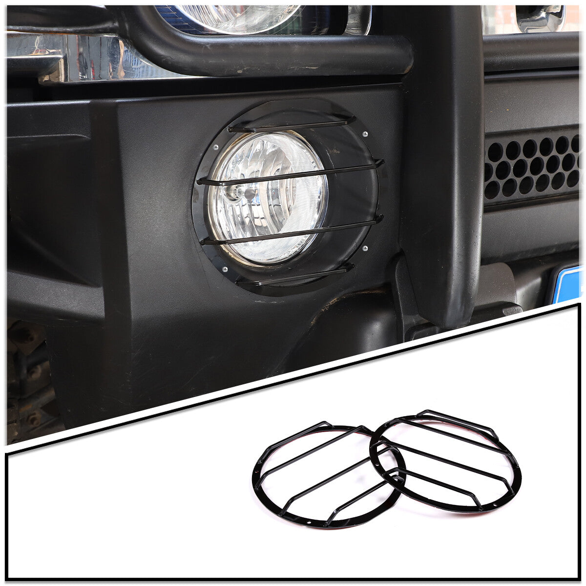 Black carbon steel taillight decorative frame cover suitable for Hummer H3 2005-2009- v