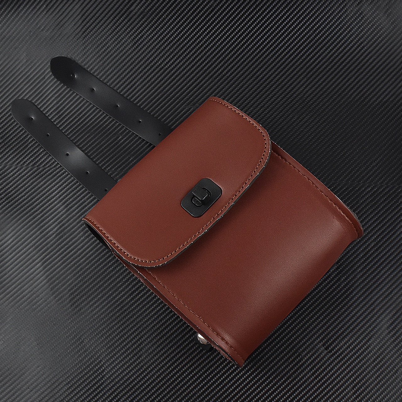 Universal Motorcycle Front Handlebar Tool Bag Luggage Pouch Saddle Bag Brown Q