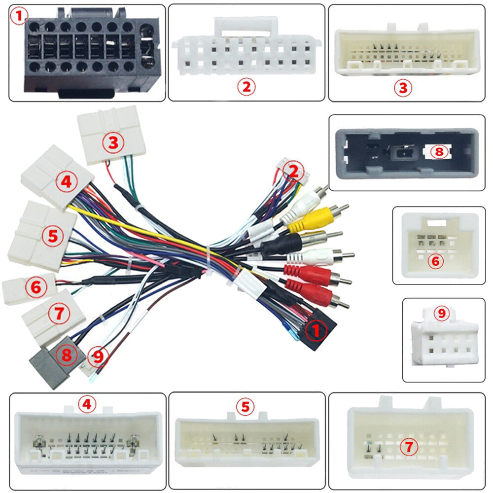 for Toyota Radio Stereo 16Pin Power Harness Wiring Cable Adapter w/Canbus Camera