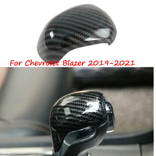 Carbon Fiber Central Console Gear Shift Knob Trim Fit for Chevrolet Blazer 19-21