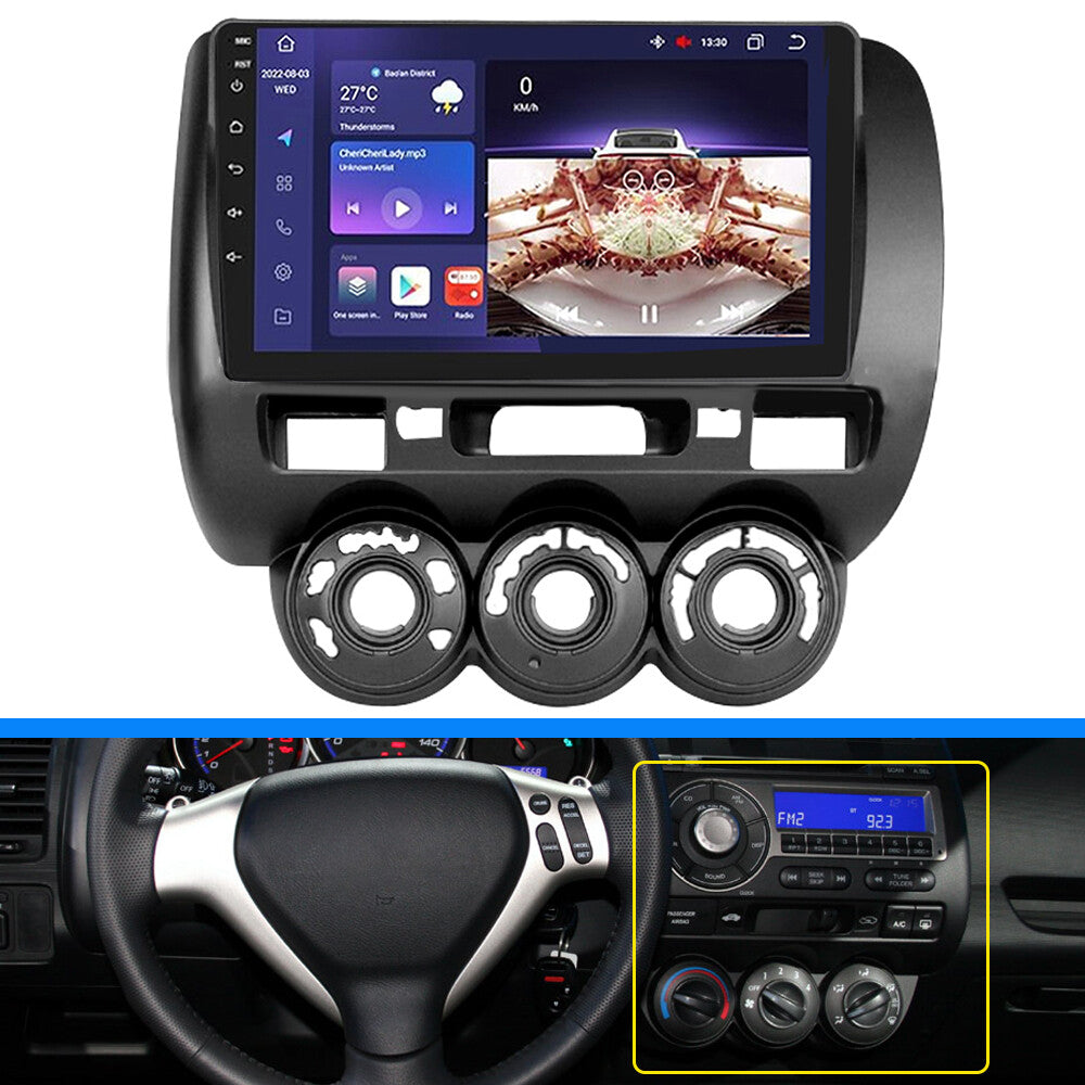 Fascia car stereo radio for Honda Jazz manual A/C right wheel panel 2 DIN frame - n