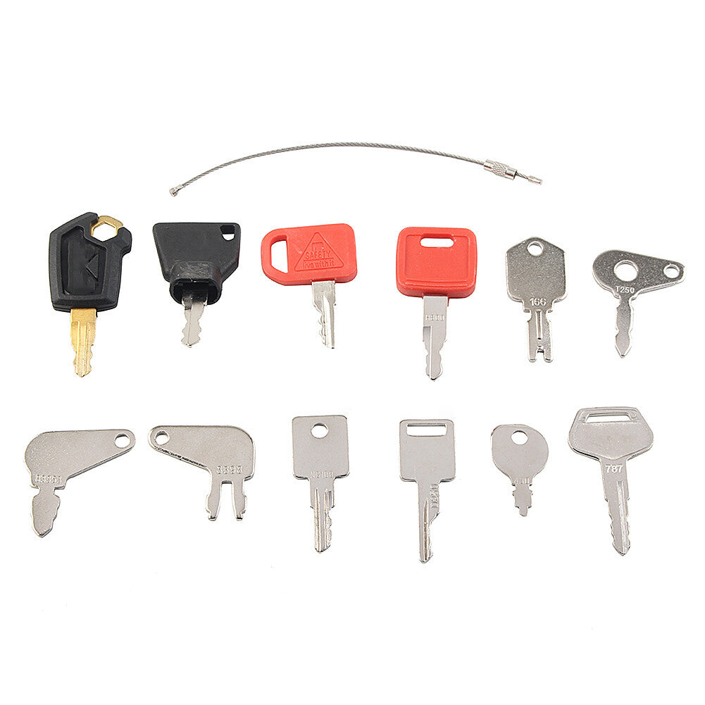 12 Keys Construction Ignition Key Set for Caterpillar FIT Komastu