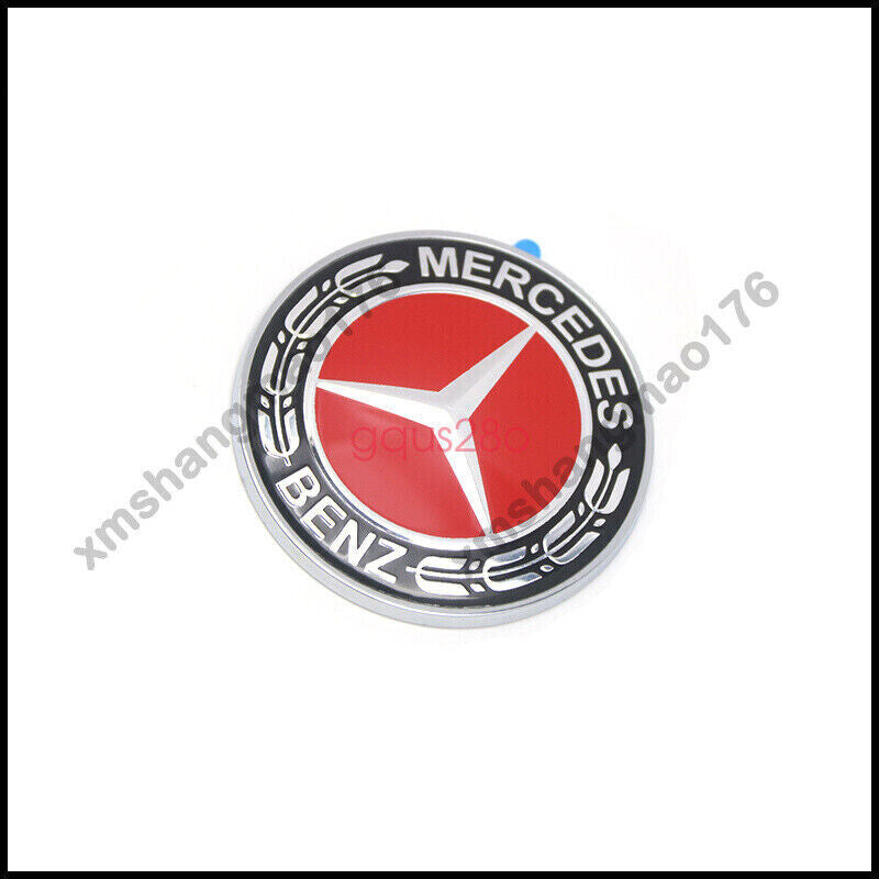 Front hood sticker badge AMG red and black flat Laurel wreath badge for Mercedes-Benz