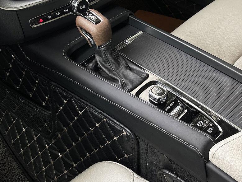 Fit for Volvo S60 2019-2023 Black Leather Middle Console Gear Shift Frame Trim