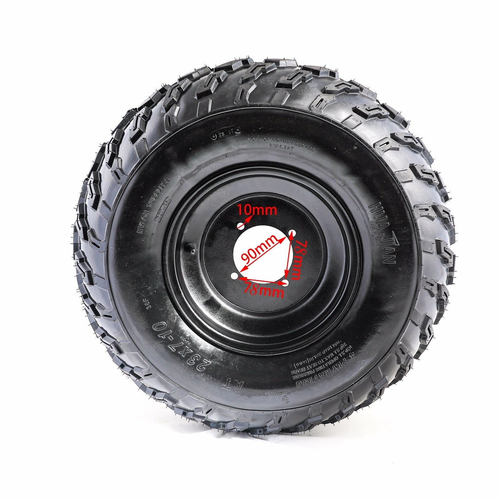 2-piece set of 23x7-10 wheels, 23x7x10 tires and rims, 4 lugs, Taodao all-terrain vehicle, four-wheel off-road vehicle, 200, 250, 300cc.