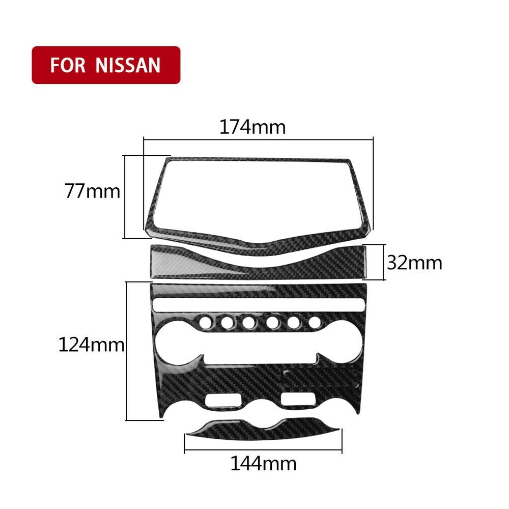 5Carbon Fiber Conditioner Control Panel Cover Trim For 370Z 09-2020 New n