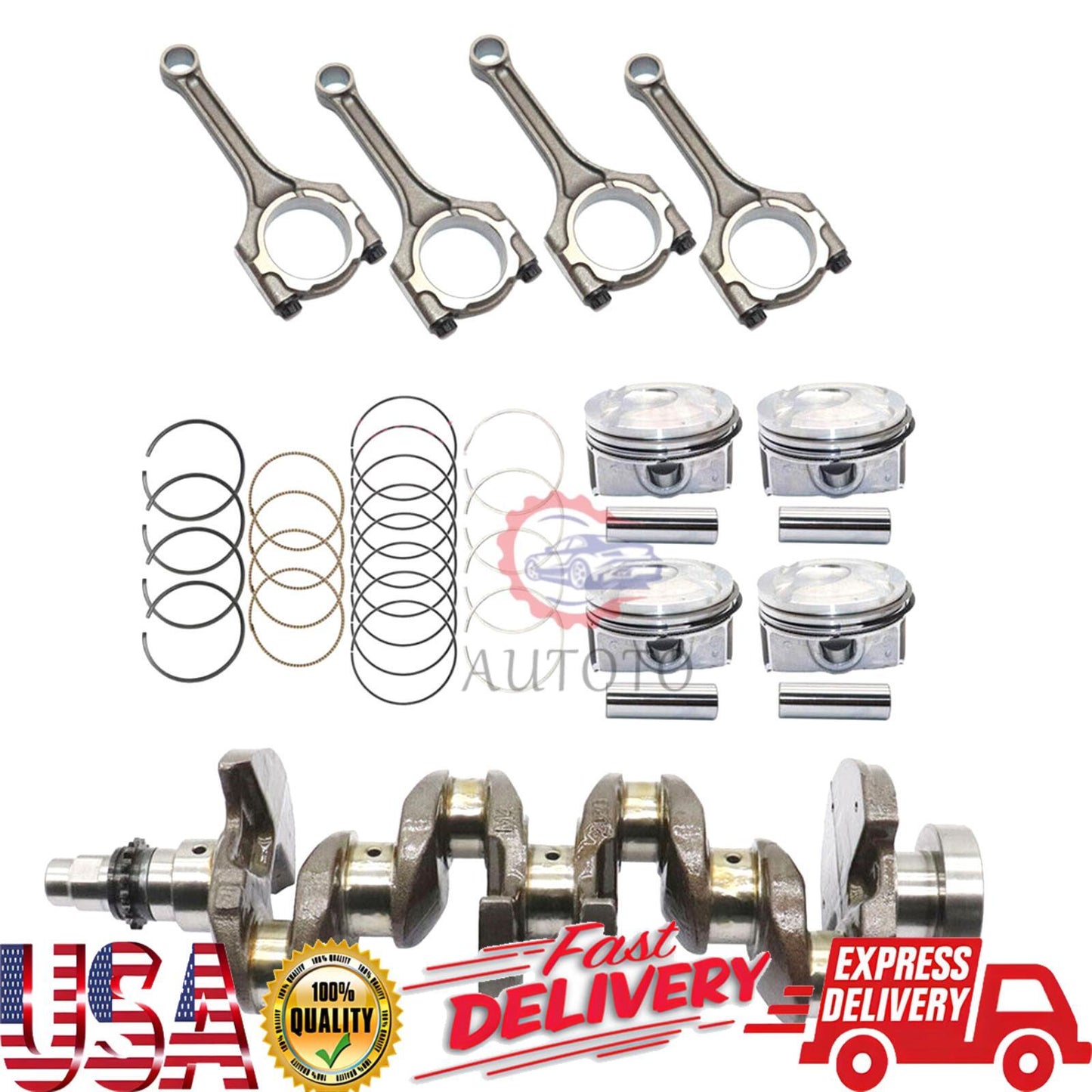 G4FD Engine Crankshaft  Connecting Rod  Pistons Kit for Hyundai for Kia 12-16 1.6L
