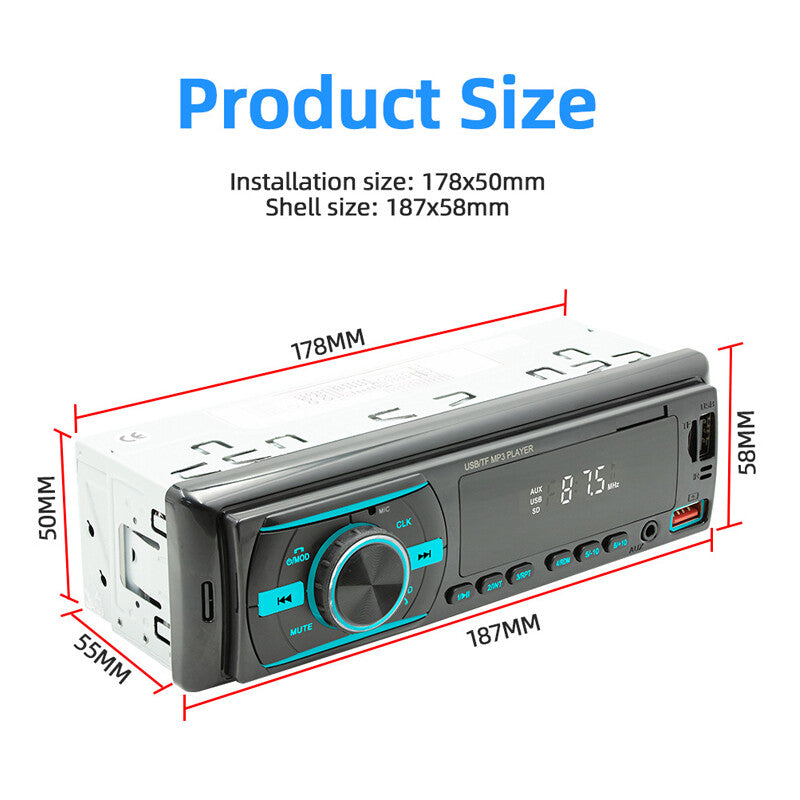 Car stereo receiver, radio auxiliary USB MP3 player, Bluetooth audio hands- calling - n