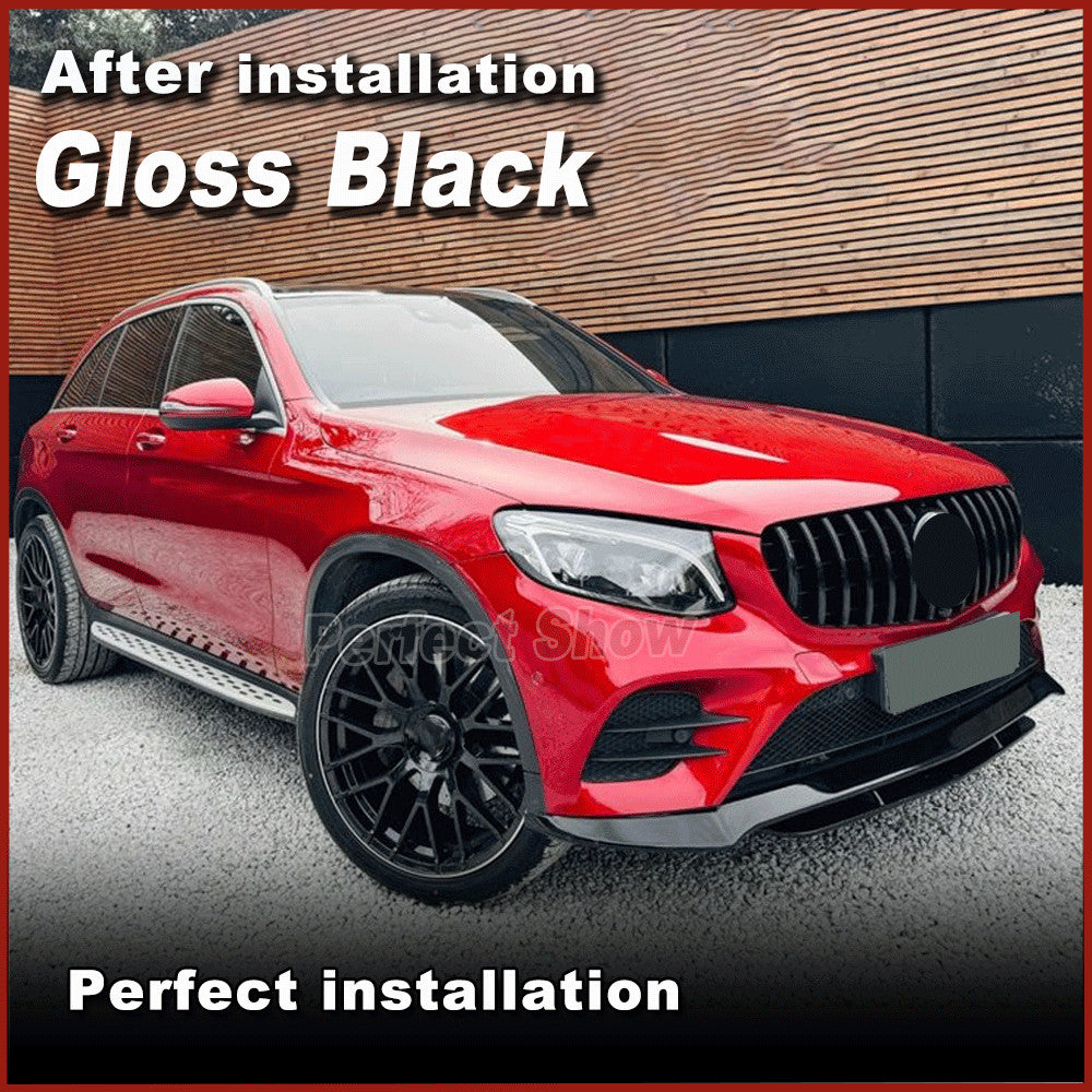 Glossy Black Front Bumper Lip Spoiler for Mercedes X253 Sport GLC250 GLC43