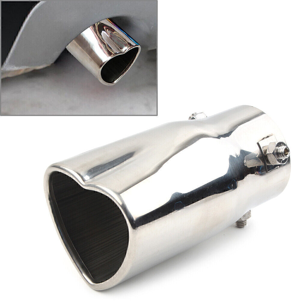 Heart Shaped Car Stainless Steel Chrome Rear Exhaust Pipe Tail Muffler Tip Q