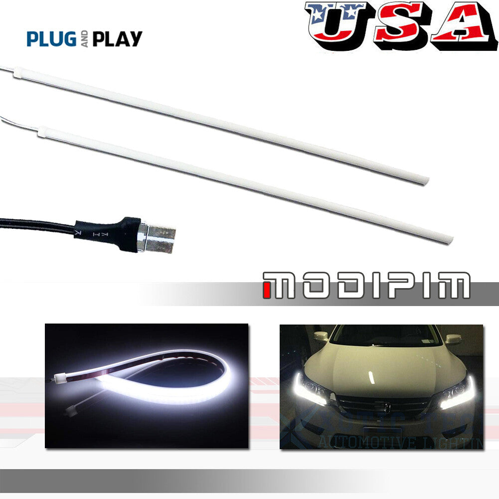 White LED DRL light strip headlight modification suitable for 2013-2015 for Honda Accord sedans. Q