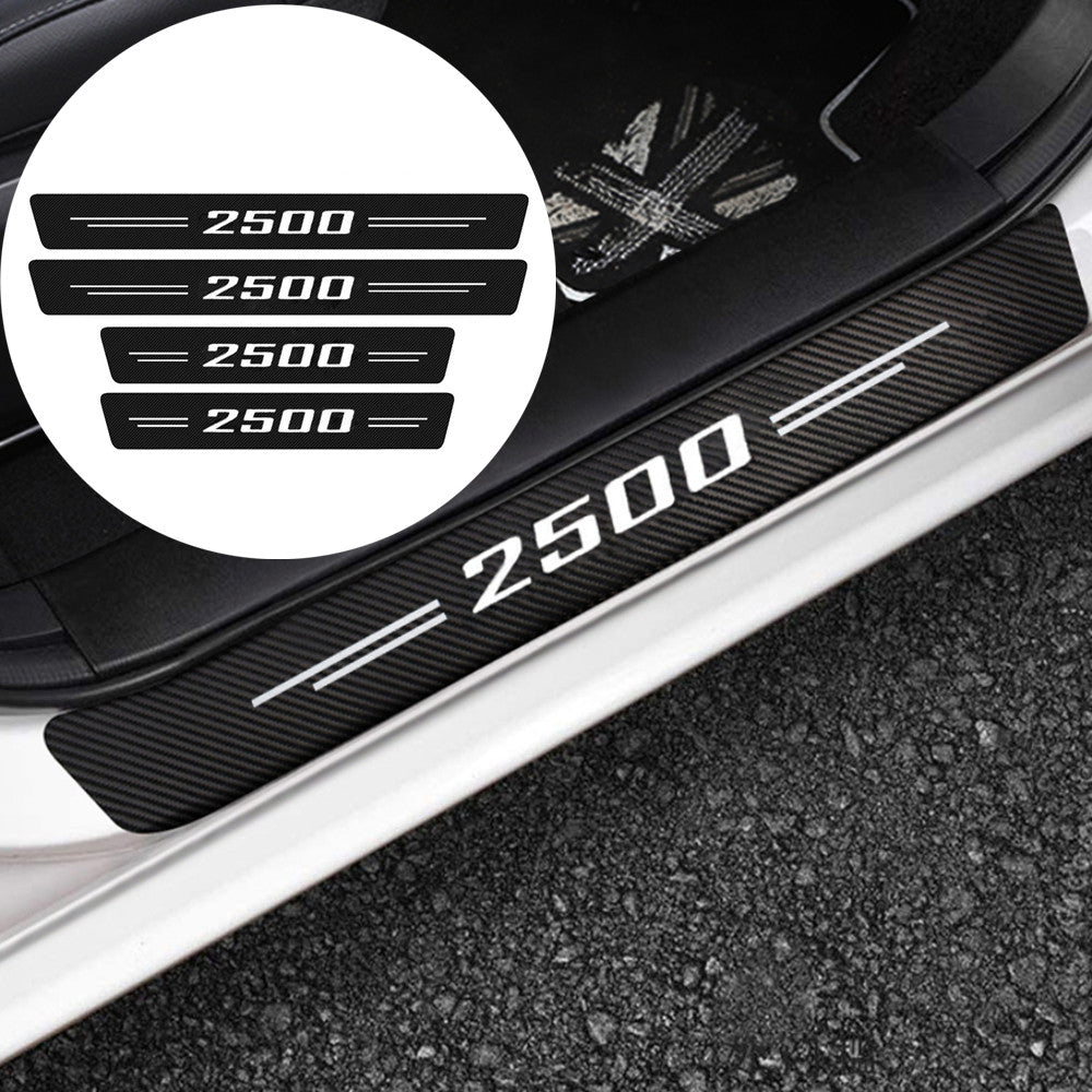 4pcs for Ram 2500 Carbon Fiber White Cab Door Sill Scuff Plate Protector Covers