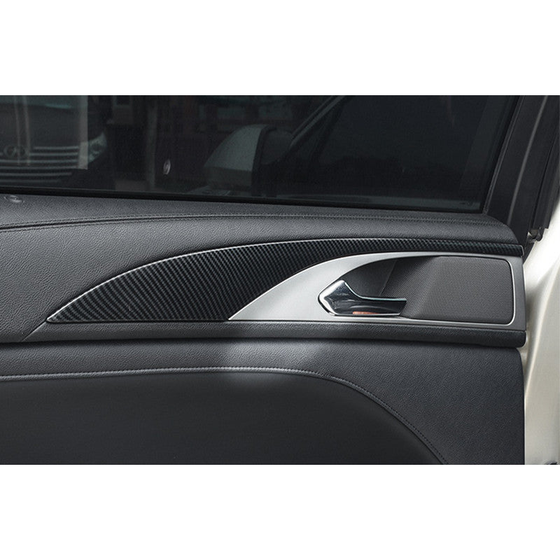 4Pcs Carbon Fiber Inner Door Panel Moulding Cover Trim for Lincoln MKZ 2017-2020
