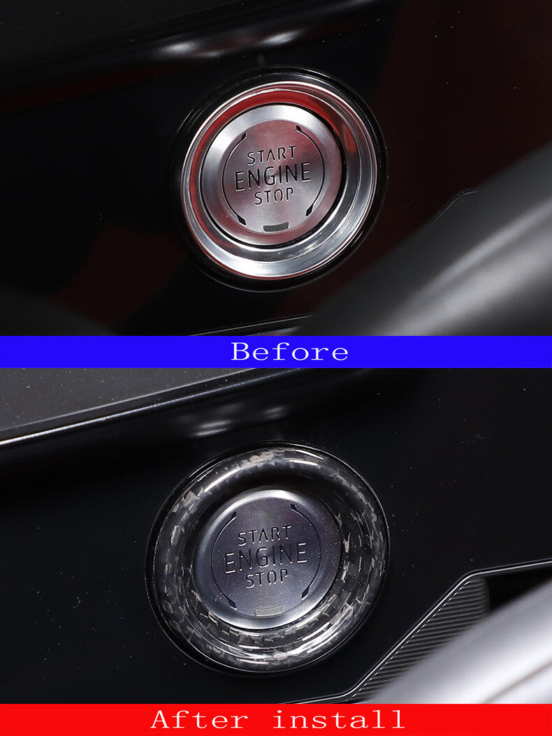 Dry carbon fiber button cover trim for Corvette C8 (outer ring) - n
