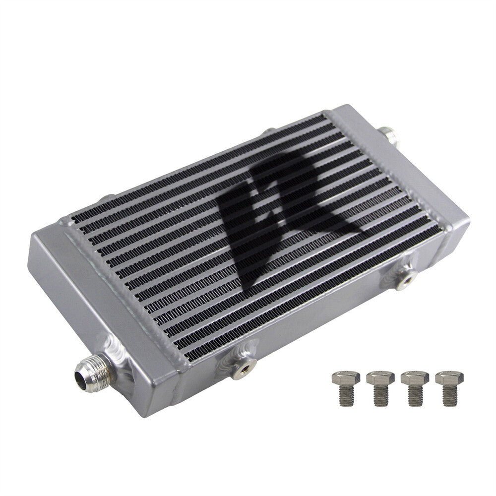 Universal Cross Flow Bar  Plate Oil Cooler Small - 10AN Silver