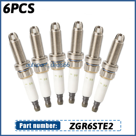 6pcs Spark Plugs ZGR6STE2 for BMW E60 E90 E92 E93 X6 135i 335i 535i 12120037244 Q