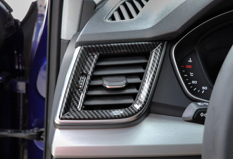 for Audi Q5 2018-2024 ABS Carbon Fiber Console LR Air Outlet Vent Frame Trim 2P