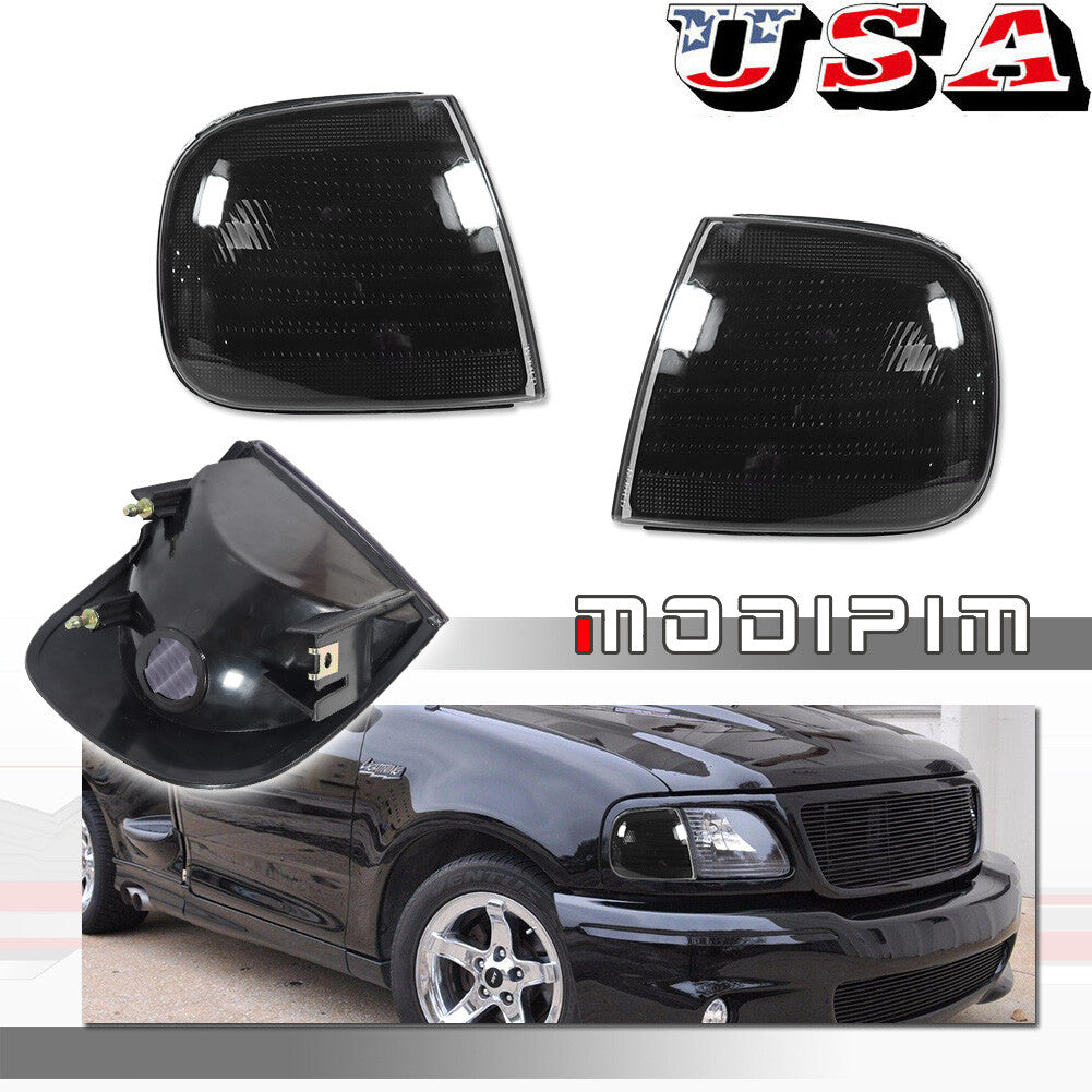 Smoked Side Corner Marker Turn Signal Parking Lights Pair for F Trucks - v