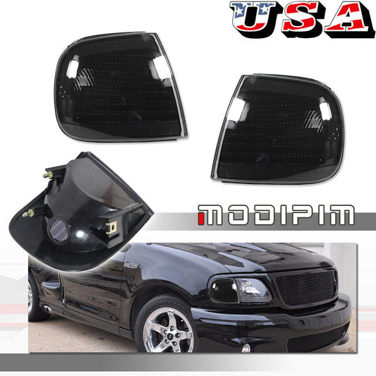 Smoked Side Corner Marker Turn Signal Parking Lights Pair for F Trucks - v