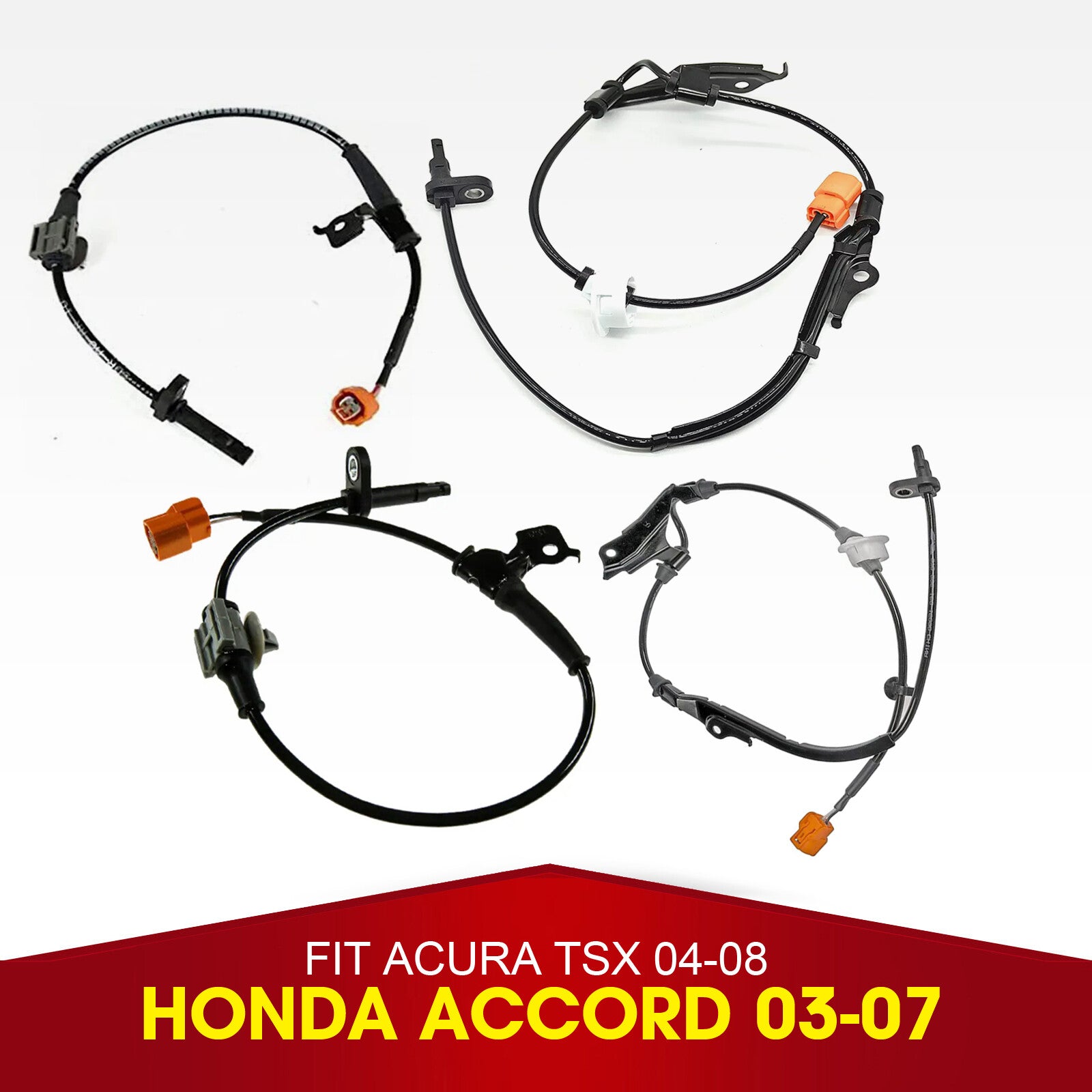 4-piece front left and right speed sensors by Assy for Acura TSX (04-08) and for Honda Accord (03-07)