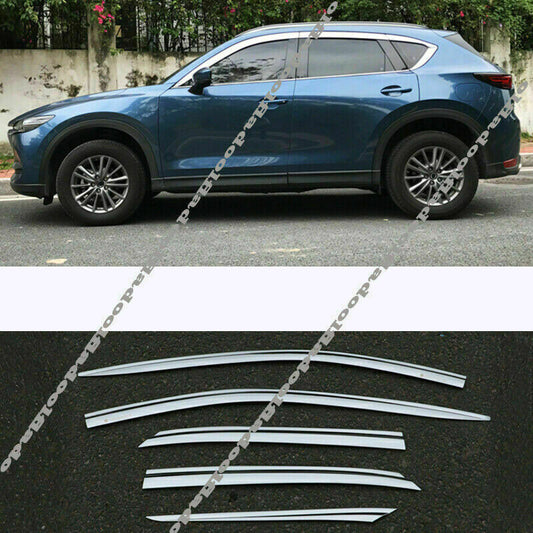 6Pcs for Mazda CX-5 2017-2021 Chrome Window Visor Vent Shade Sun Rain Guard Trim