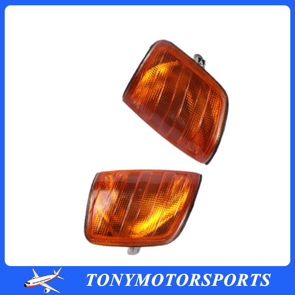 Pair Left+Right Amber Lens Corner Lamp Turn Signal Light for Mercedes W124 E420 Q