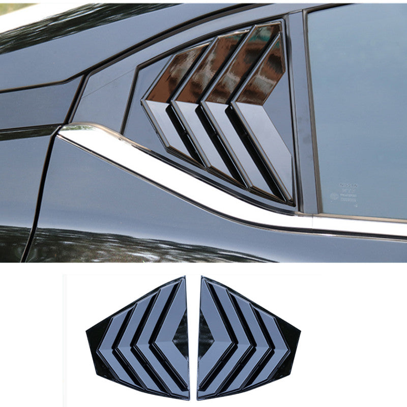 for Nissan Sentra 2020-23 Bright Black Rear Window Louver Cover Side Vent Trims
