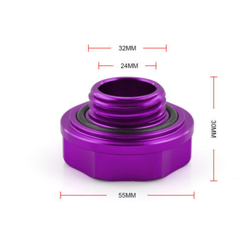 Purple Billet Engine Oil Filler Cap + Radiator Cap + Battery Tie Down Q