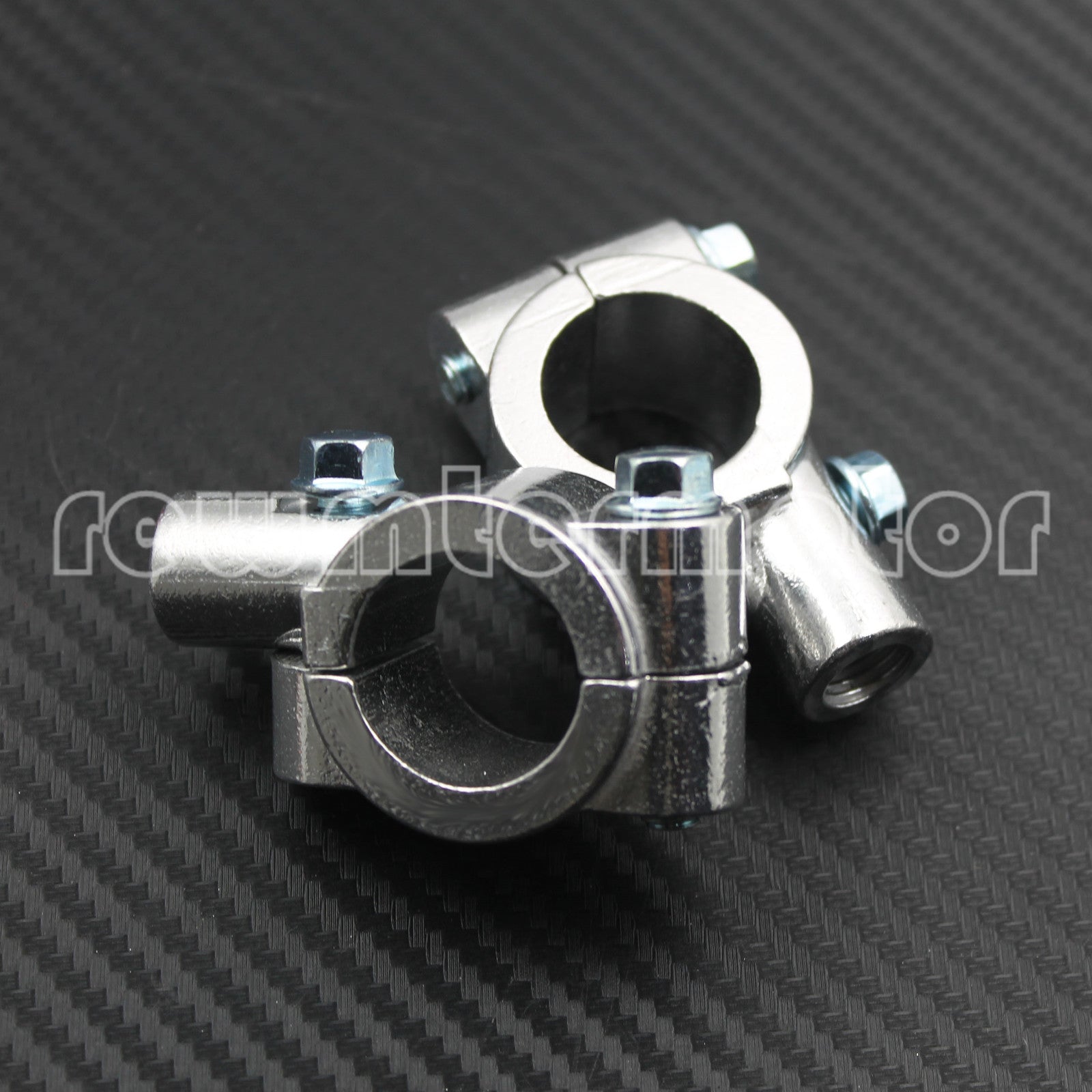 8mm Motorcycle Handlebar Mirrors Mirror Bracket Clamp Mount Brackets Silver Q