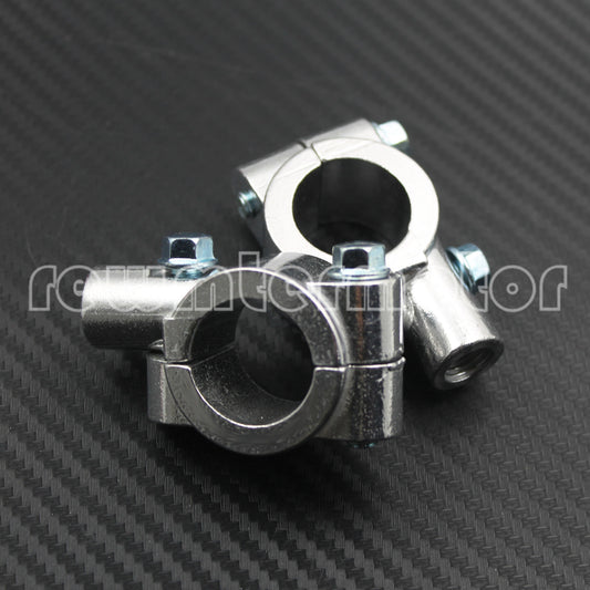 8mm Motorcycle Handlebar Mirrors Mirror Bracket Clamp Mount Brackets Silver Q