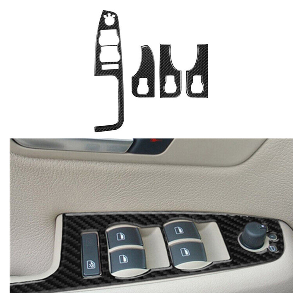 Red Carbon Fiber Interior Door Pull Cover Trim for Jeep for Wrangler JK 2011-2017 v