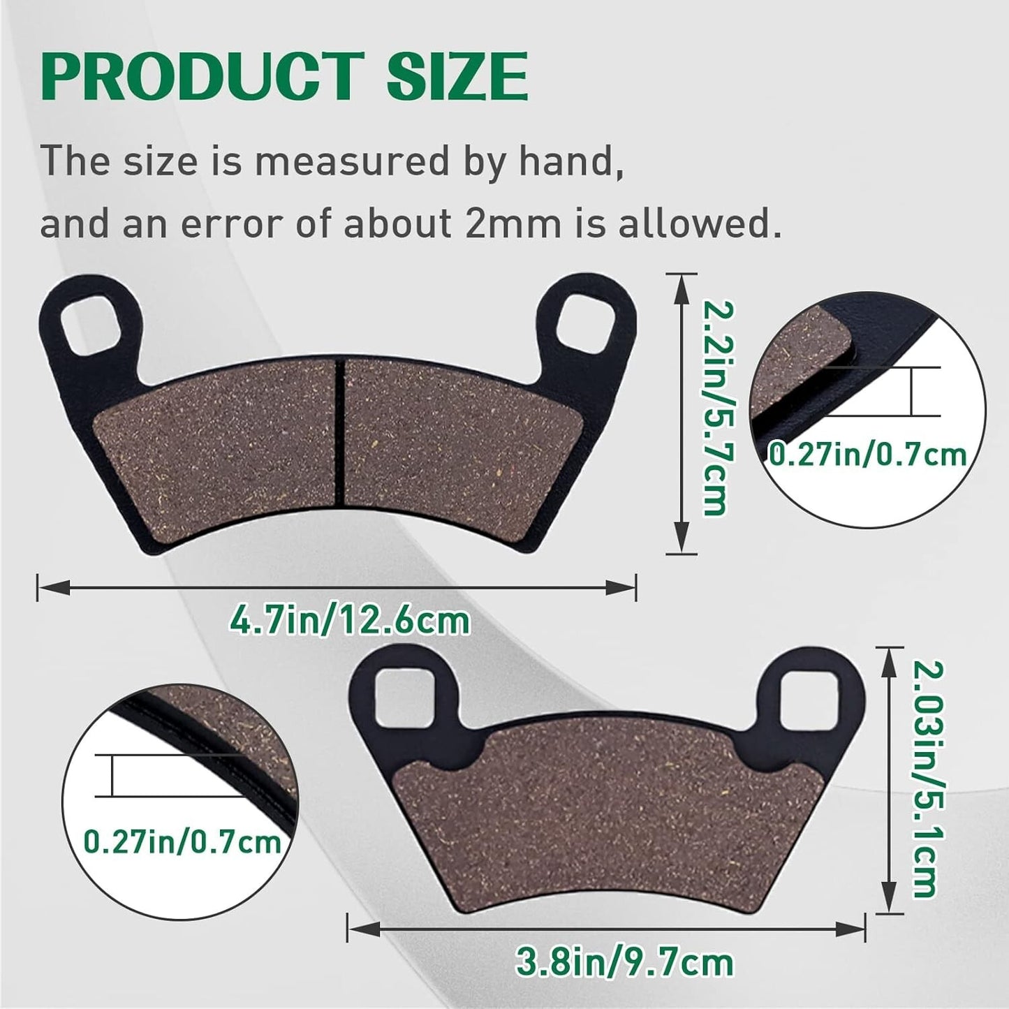Brake Pads for Polaris Ranger 500 570 700 800 2008-2013 Ranger XP 900 2012-2018