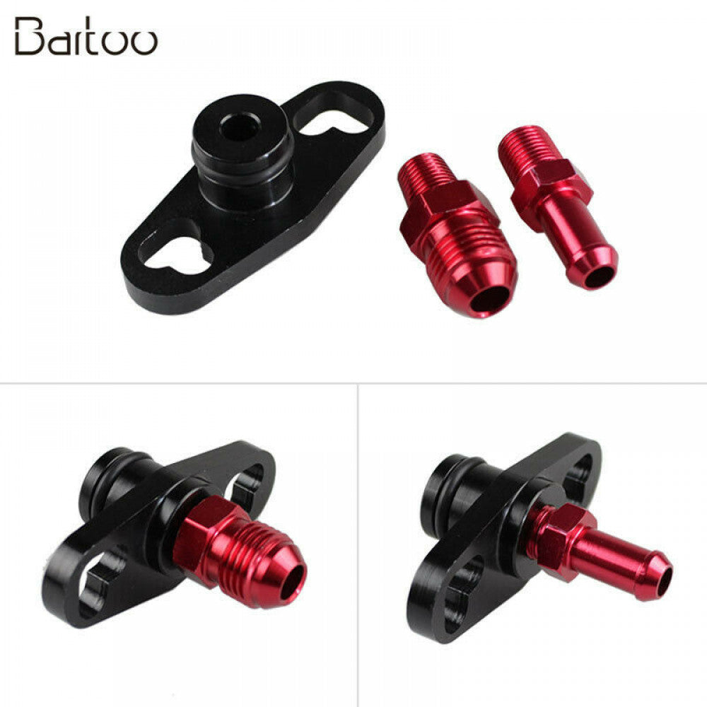 Aluminum Black 1Pcs Turbo Fuel Rail Delivery Regulator Adapter for Mitsubishi Q