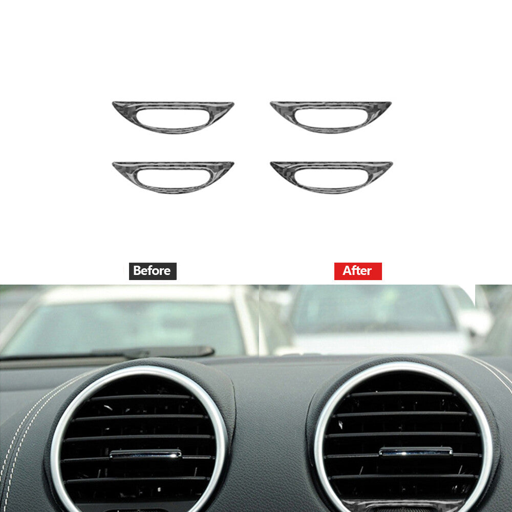 Carbon Fiber Door Handle Frame Trim Cover Sticker for Audi TT 8N 2001-2006 Red v