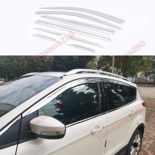 for Ford Escape 2013-19 Chrome Window Wind Visors Sun Rain Guard Vent Deflectors