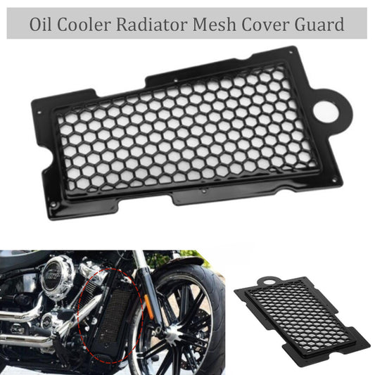 Black motorcycle oil cooler radiator mesh cover protection for Harley Softail 2018-up- n