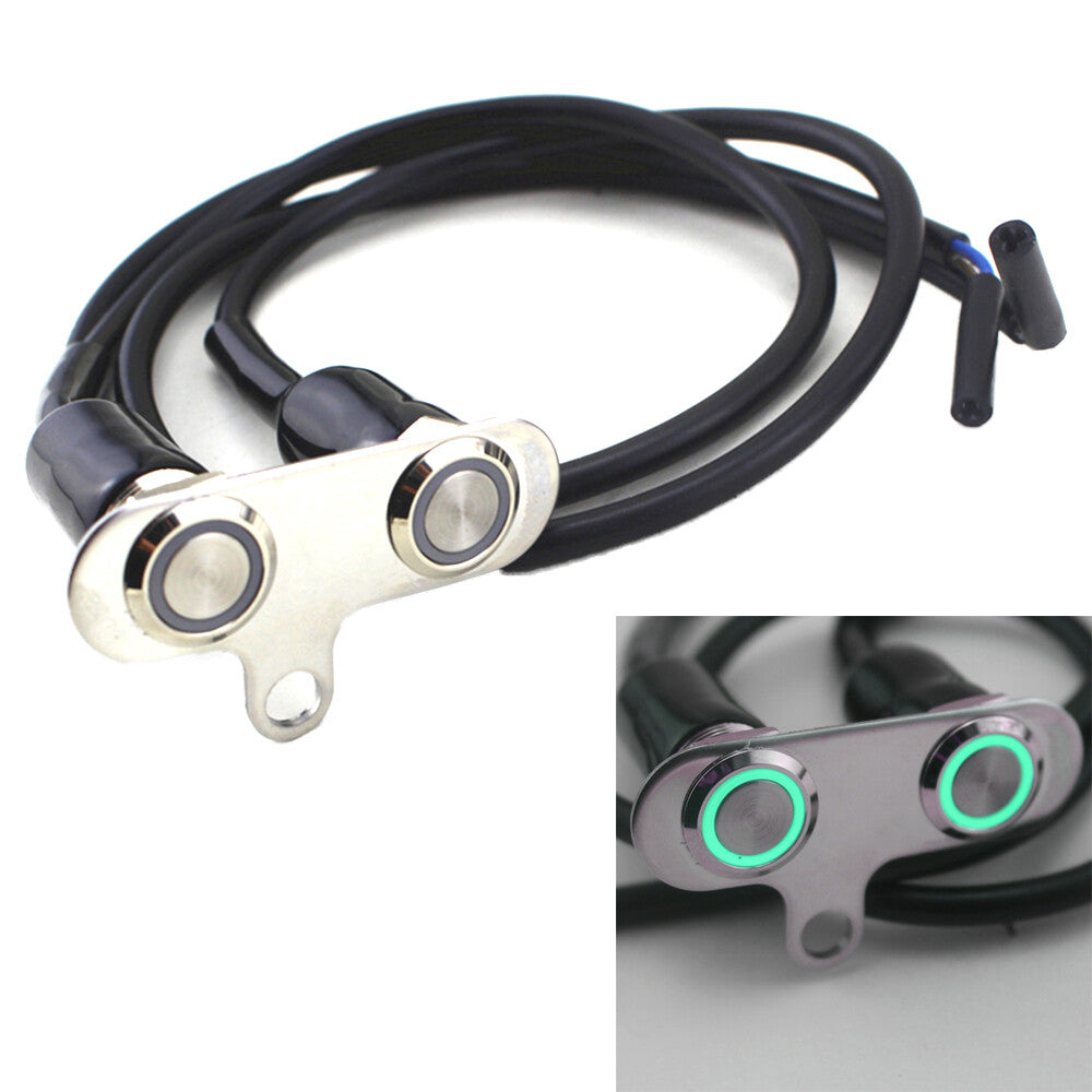 DC12V Motorcycle Switch ON-OFF Handlebar Adjustable Mount Switches Button Green Q