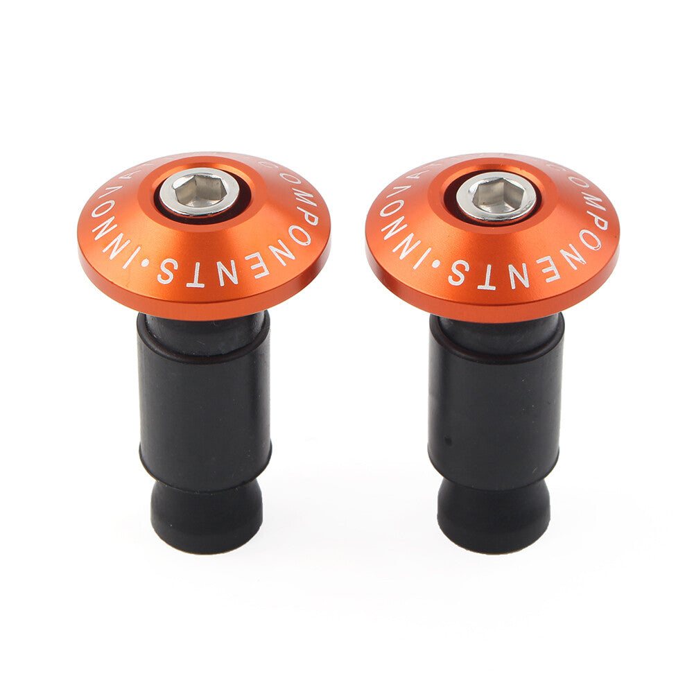 7/8'' Motorcycle Bike Handlebar Grips CNC Handle Bar End Cap Plugs Slider Orange Q