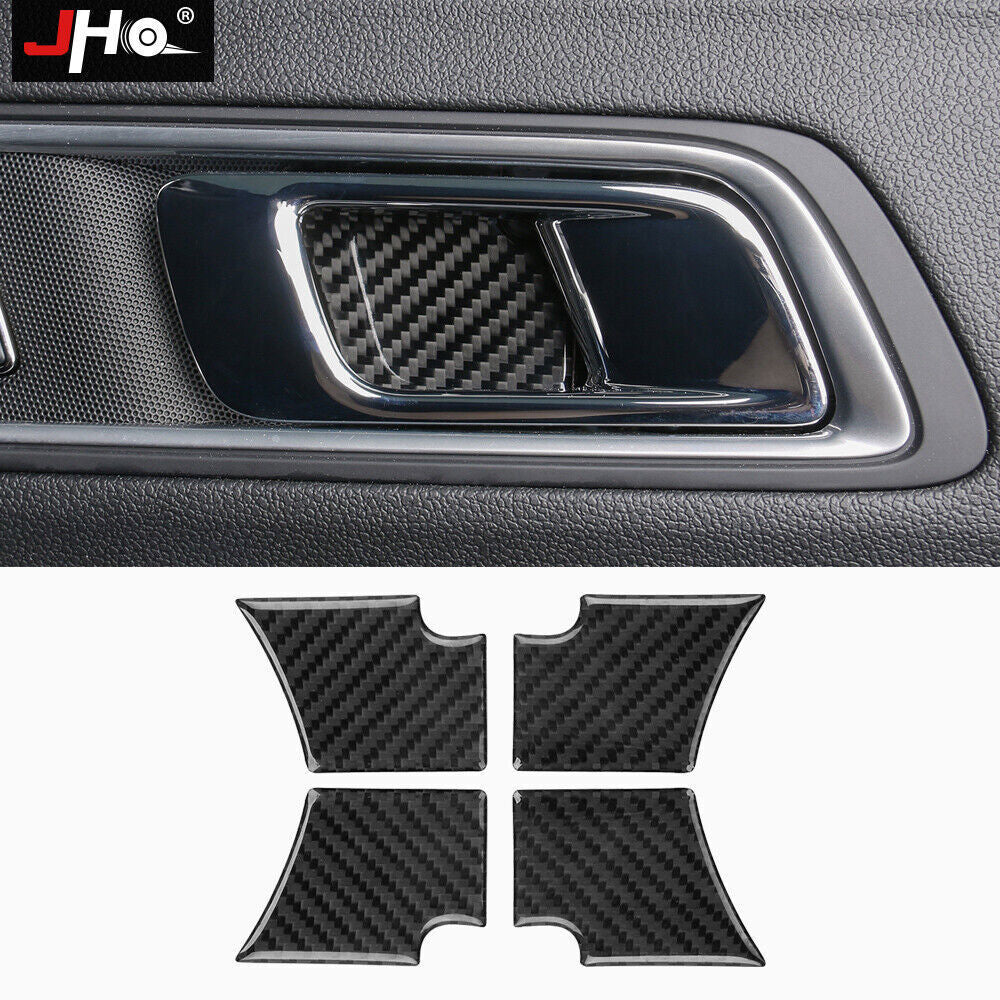 4x Real Carbon Fiber Inner Car Door Bowl Cover Trim for Ford Explorer 2013-2019