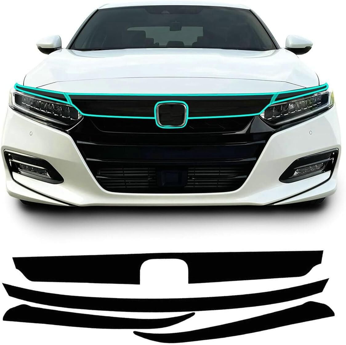 Gloss black is suitable for the 2021-2022 for Honda Accord; chrome trim removed from the front grille cover. n