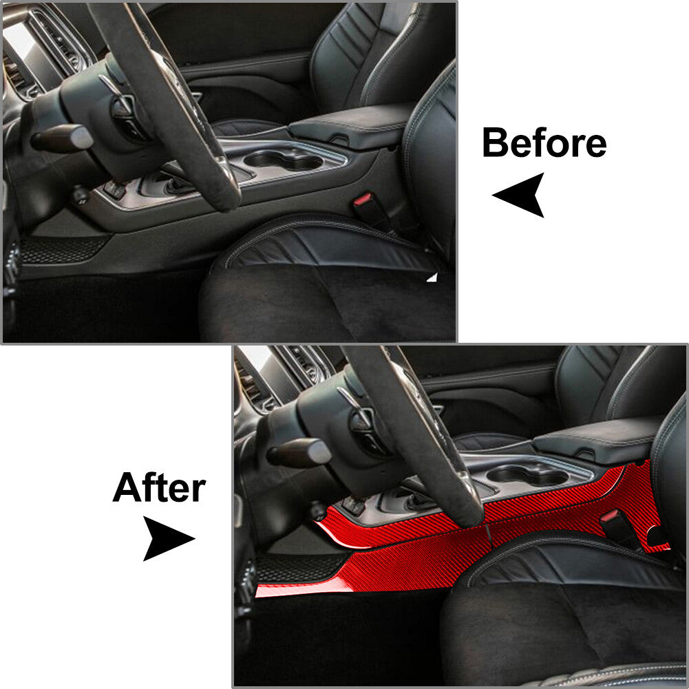 Carbon Fiber Gear Shift Side Panel Cover Trim for Dodge for Challenger 2015-2024 16