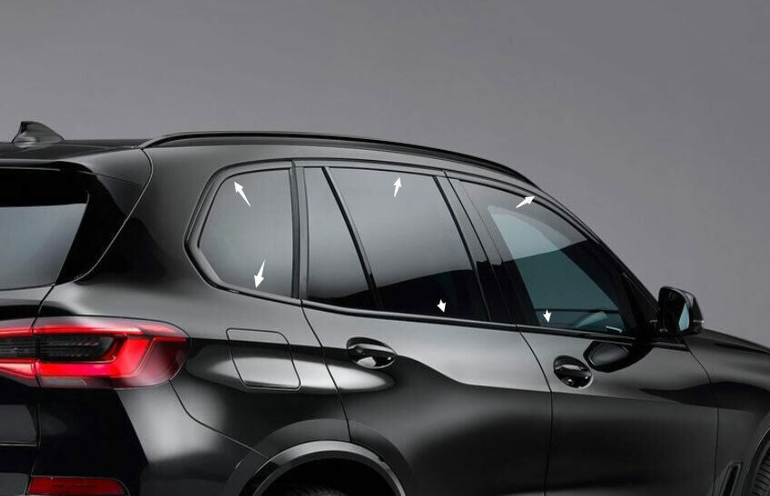 Fit for BMW X5 E70 2008-13 Black Steel Side Windows Sill Molding Strip Trim 10P